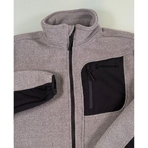 Free Country Fleece Jacket Women's L 14/16 Gray long Sleeve Mock-Neck Full Zip